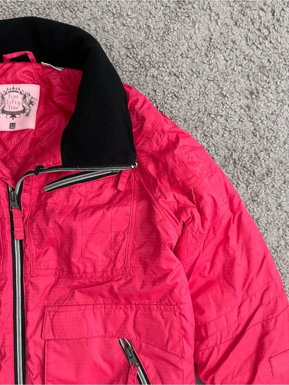 Five Fifty Five Pink Jacket Snow Puffer Girls 12